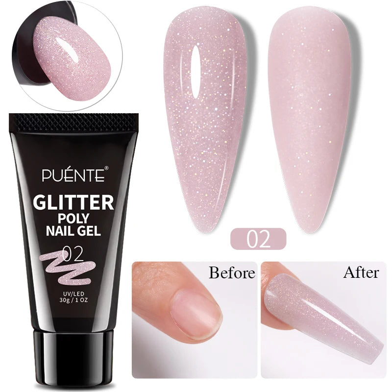 PUENTE Glitter Poly Nail Gel