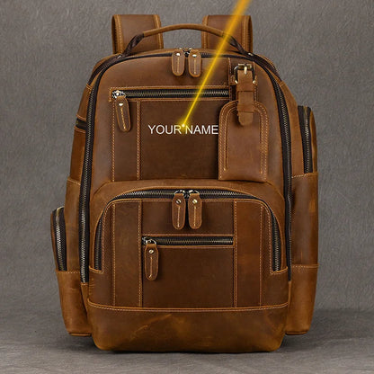 Men’s Retro Leather Travel Backpack