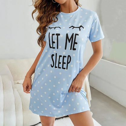 Women's Summer Short Sleeve Nightgown