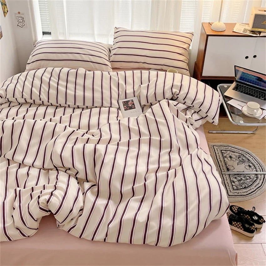 Cotton Striped Bedding Set