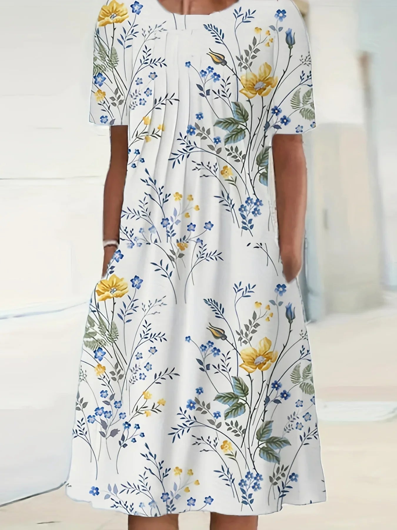 Printed Round Neck Dress
