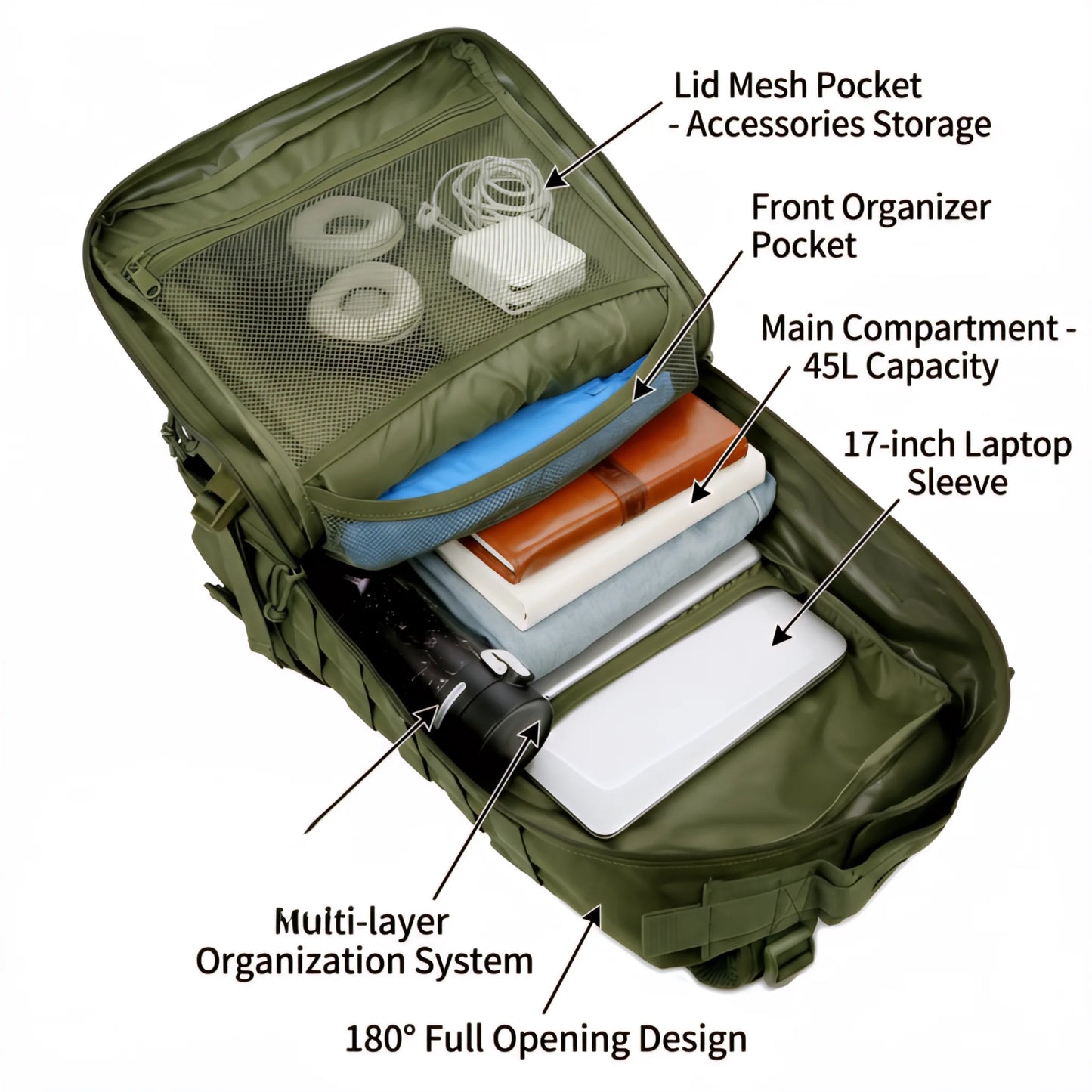 45L Molle Tactical Backpack