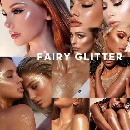 Body Glitter Highlighter Powder Puff