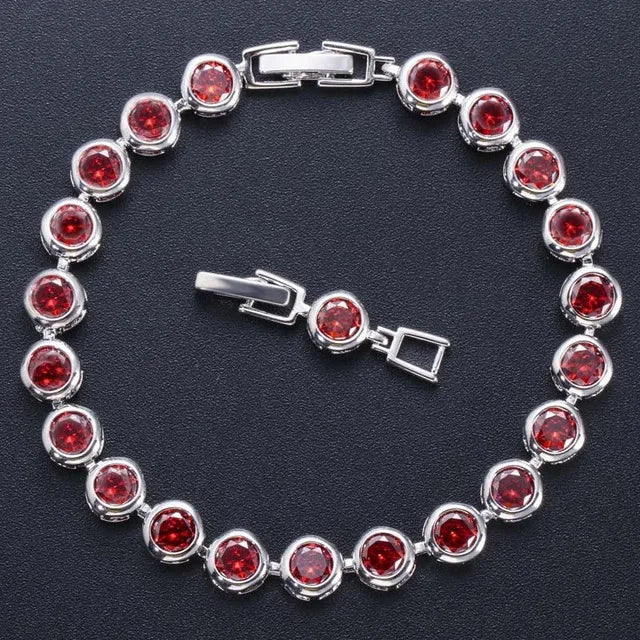 Purple Crystal Charm Bracelet