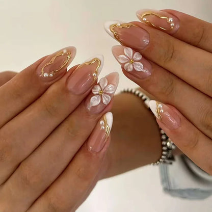 24Pcs French Ballerina Nail Tips