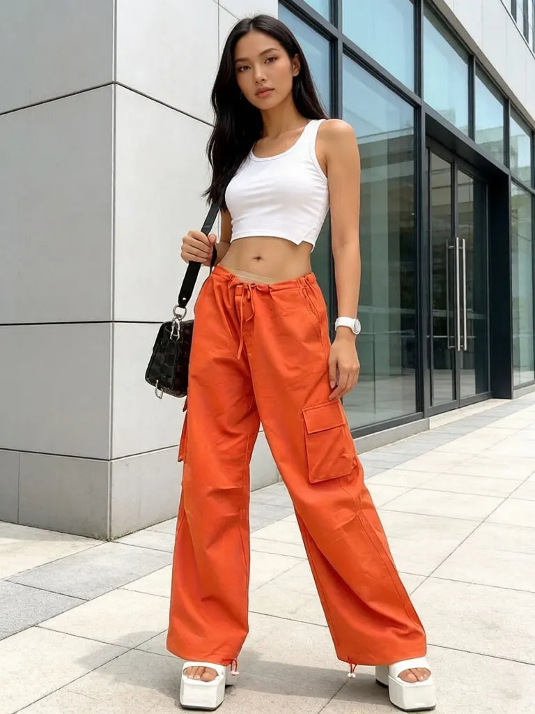 Plus Size Cargo Wide-Leg Pants