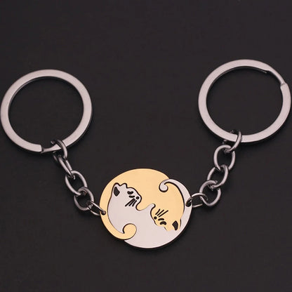 Cute Hug Cat Keychain Creative