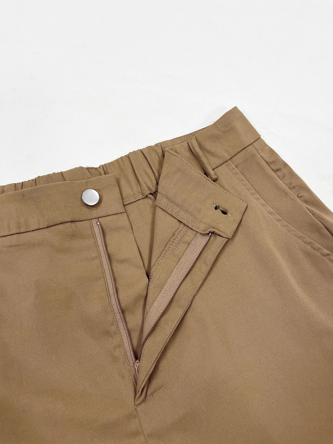 Plain High-Waist Cargo Pants