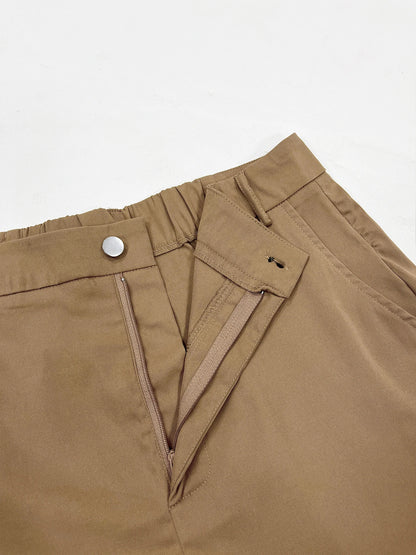 Plain High-Waist Cargo Pants