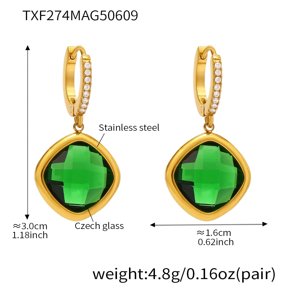 Square Glass Earrings
