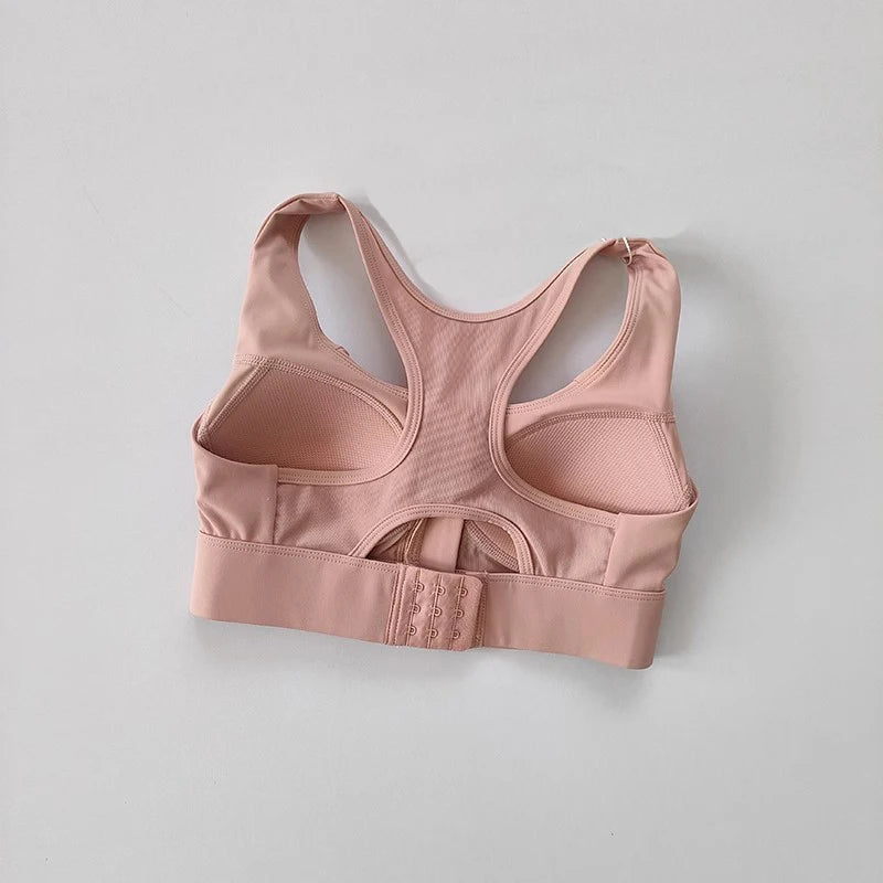 Front-Zip Shockproof Sports Bra