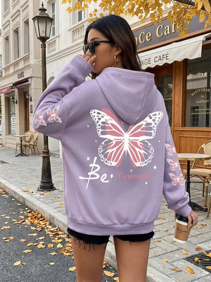 Butterfly Graphic Pullover Hoodie