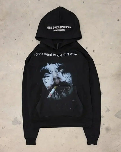 Pink Print Oversized Hoodie