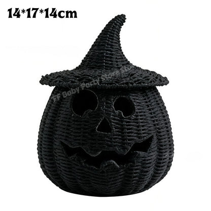 Wicker Pumpkin Lantern Storage Box