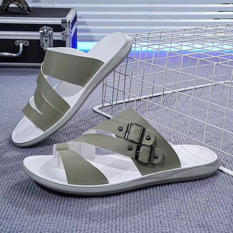 Summer Simple Leather Slippers