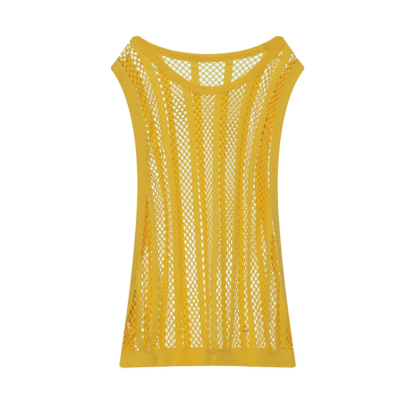 Mesh Fishnet Sleeveless Tank Top
