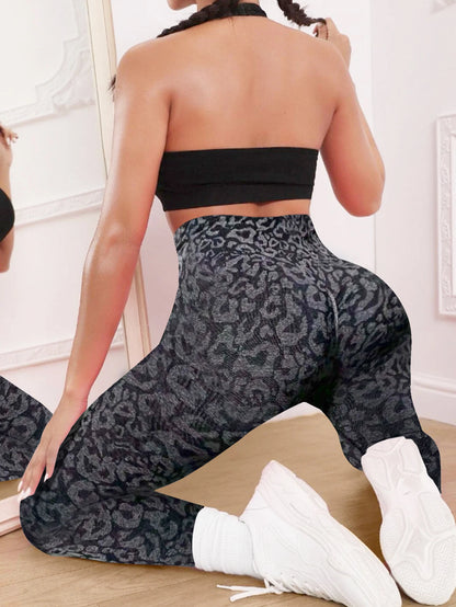 Leopard Print Wide-Belt Leggings