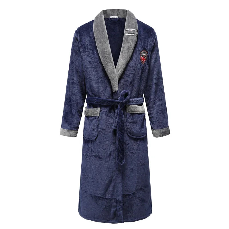 Men’s Plus Size Flannel Kimono Robe