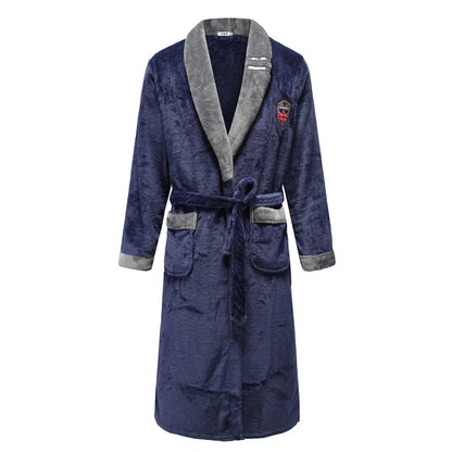 Men’s Plus Size Flannel Kimono Robe