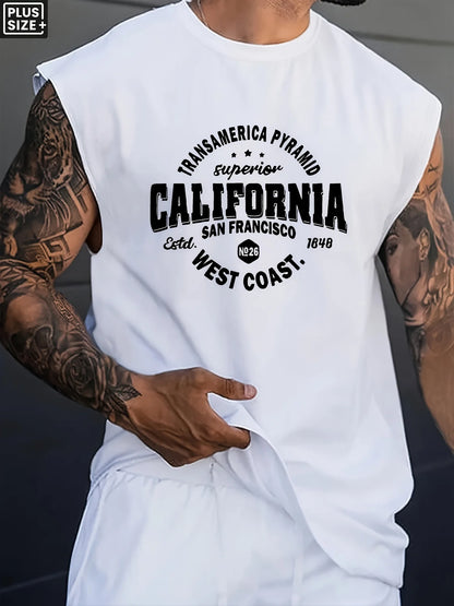Cotton Boston Print Sleeveless Vest
