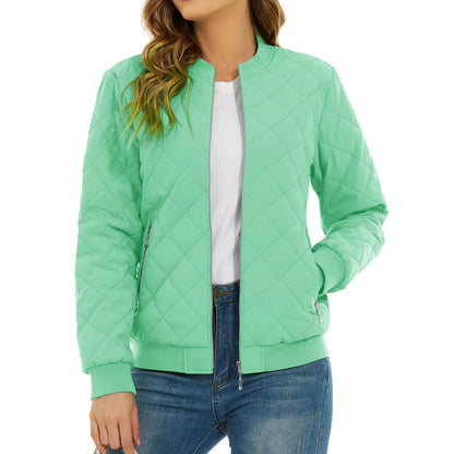 Diamond Quilted Bomber Jacket