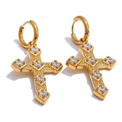 Cross Hoop Earrings