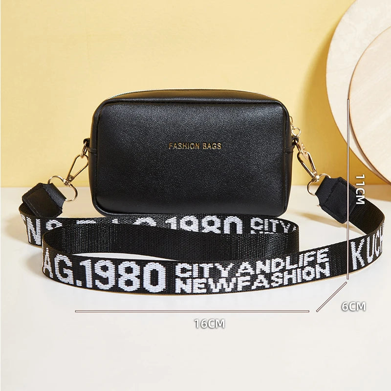 Nylon Wide-Strap Square Bag