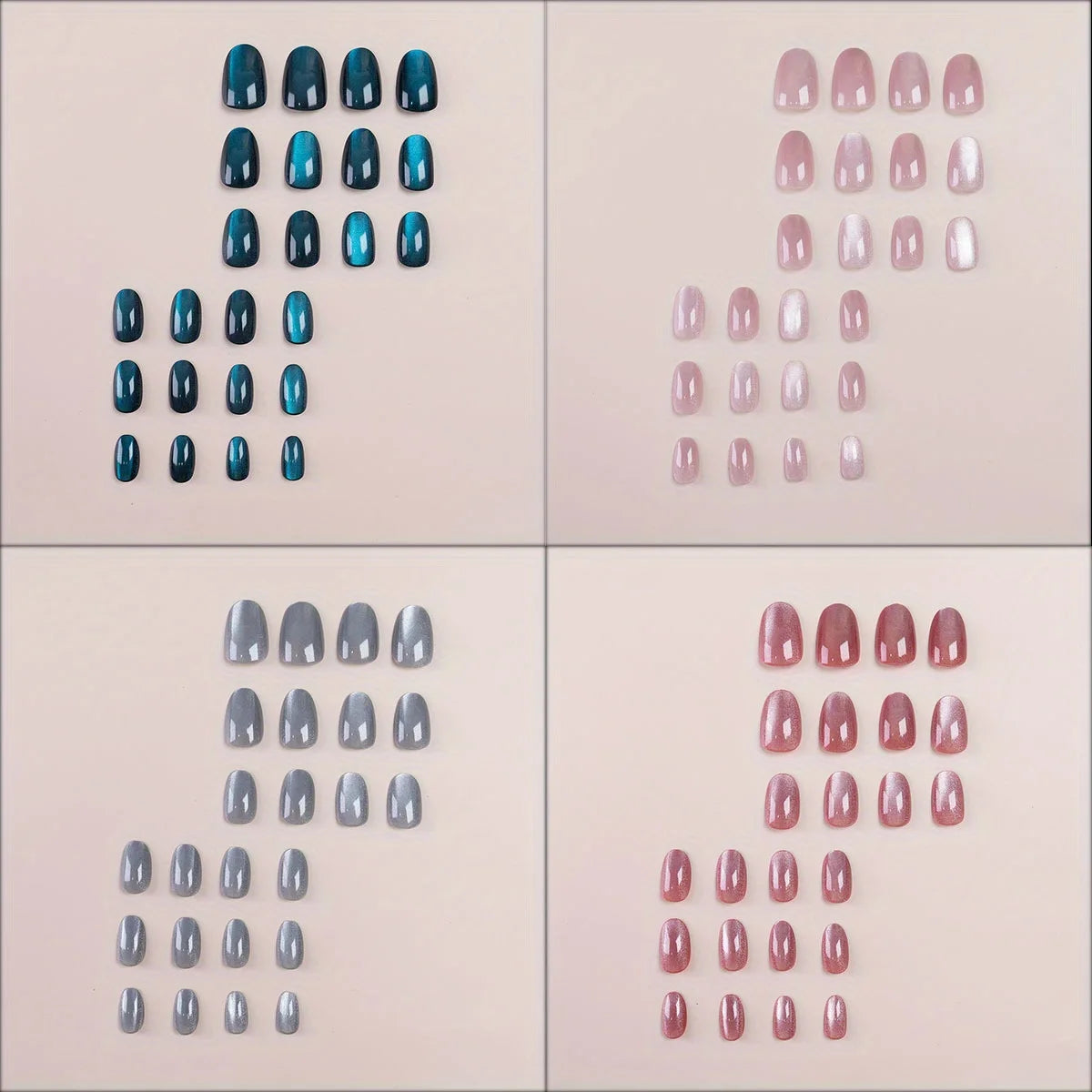 Glossy Square Press-On Nails