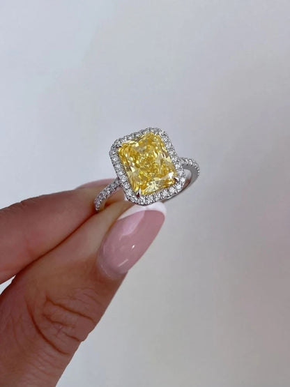 Rectangle Zircon Band Ring
