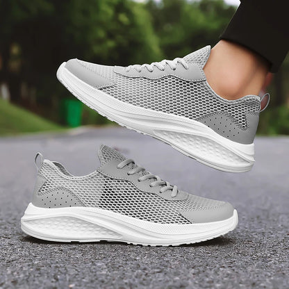 Leather Mesh Walking Sneakers