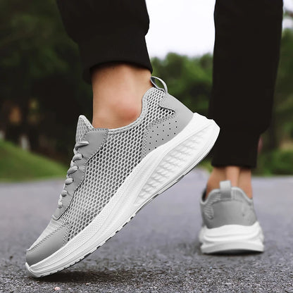 Leather Mesh Walking Sneakers