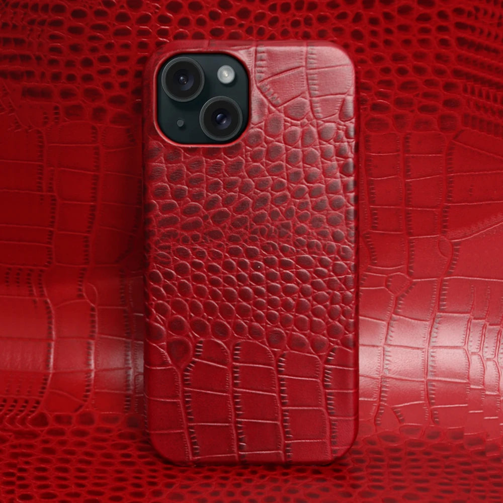 Crocodile Leather Case for iPhone 17 Pro Max | 17 Pro | 16 Pro Max | 16 Pro | 15 Pro Max | 15 Pro | 14 Pro Max | 14 Pro | 13 Pro Max | 12 Pro Max | 11 Pro Max