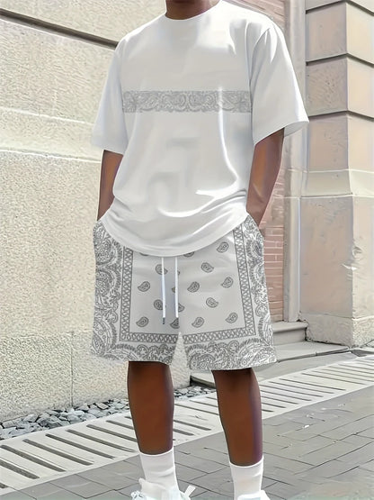 3D Animal Print Casual Shorts Set