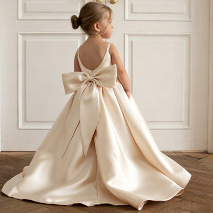 Satin A-Line Flower Girl Dress