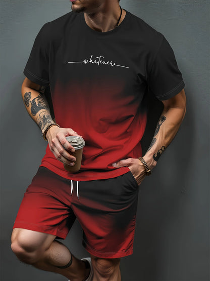 Cross Print T-Shirt Shorts Set