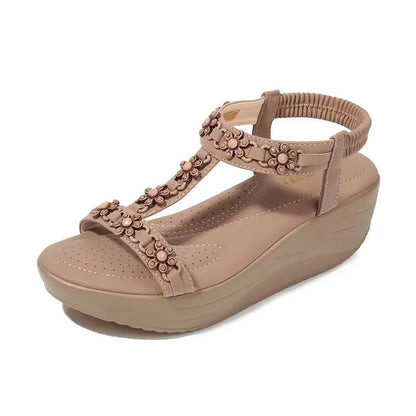 Floral Gladiator Wedges