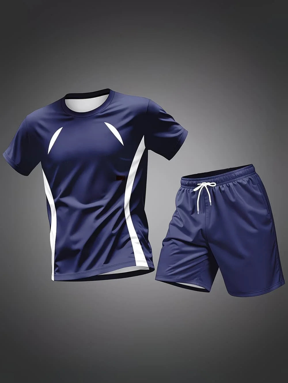 Irregular 3D Print T-Shirt Set