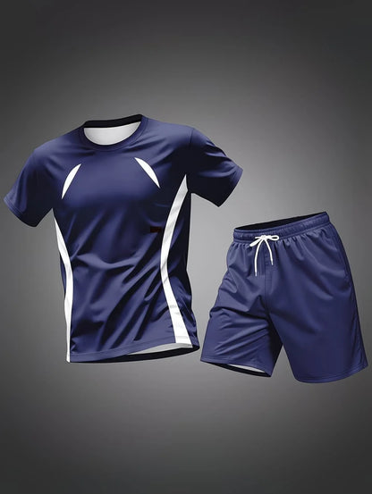 Irregular 3D Print T-Shirt Set