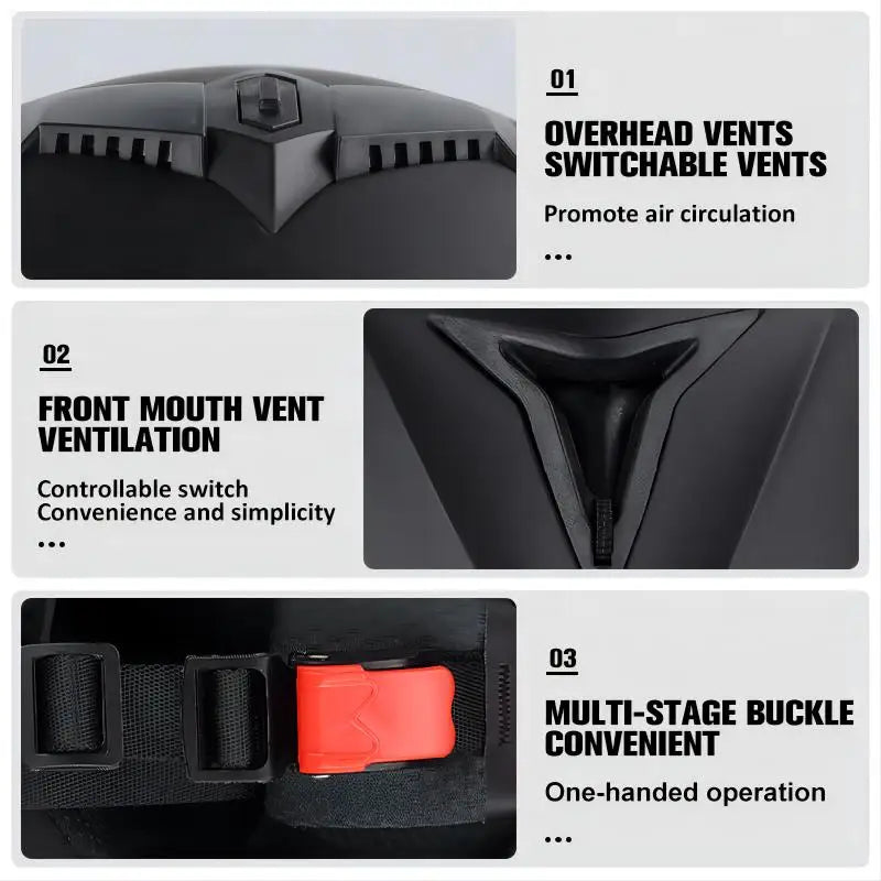 Uchoose Cross-Section Double-Lens Modular Helmet