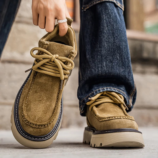 Suede Lace-Up Ankle Boots