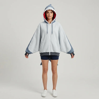 Shark Shape Zip Hoodie