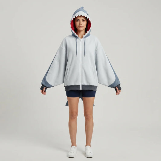 Shark Shape Zip Hoodie