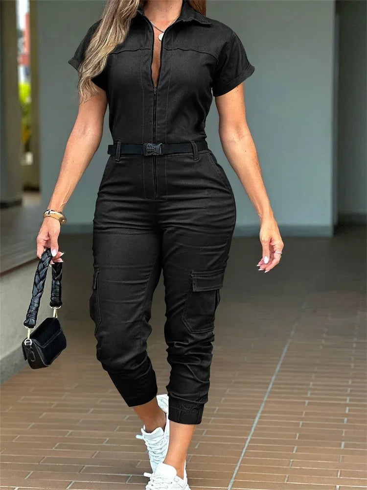 Sash Work Jumpsuit