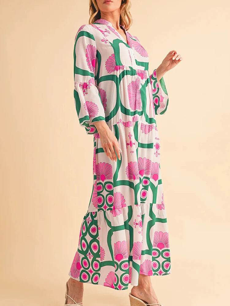 Printed Floor-Length Dress
