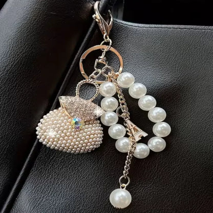 Pearl Beads Zircon Studded Key