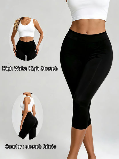 High Waist Seamless Capri Leggings
