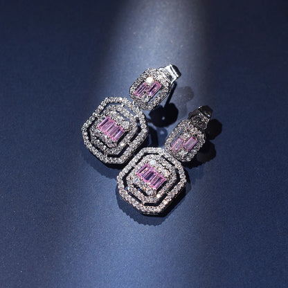 Full Zircon Drop Earrings