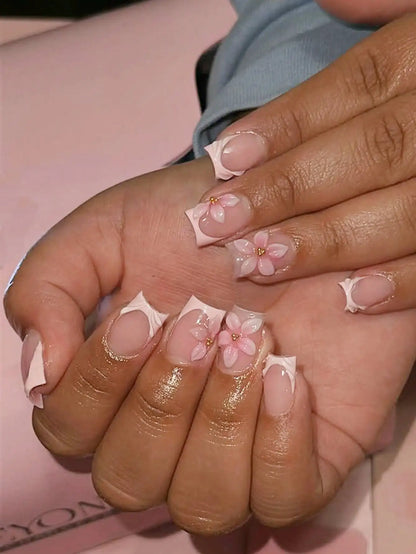 Square Color Press-On Nails