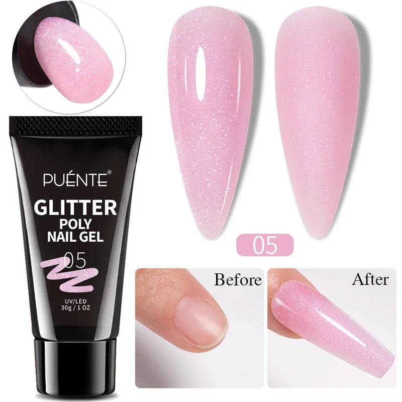 PUENTE Glitter Poly Nail Gel