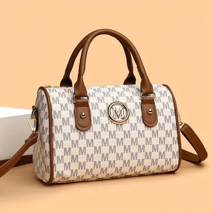 Women’s Alphabet Shoulder Bag with Golden “M” Logo